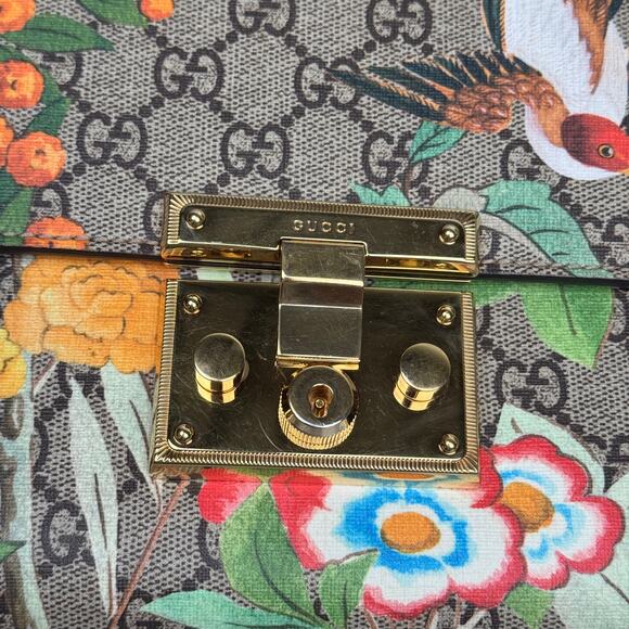 Pre-Owned Gucci GG Supreme Monogram Tian Print Medium Padlock Shoulder Bag - Picture 5 of 16